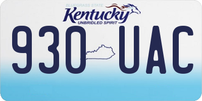 KY license plate 930UAC
