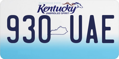 KY license plate 930UAE