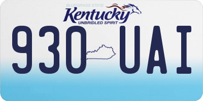 KY license plate 930UAI