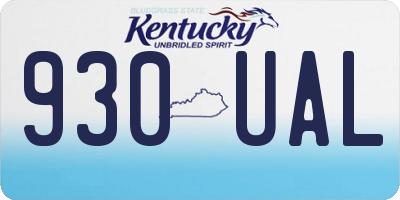 KY license plate 930UAL