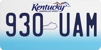 KY license plate 930UAM