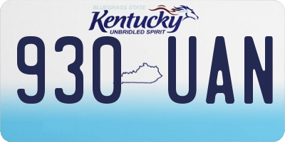 KY license plate 930UAN