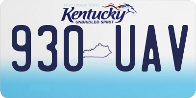 KY license plate 930UAV