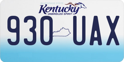 KY license plate 930UAX