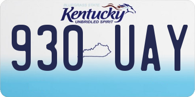 KY license plate 930UAY