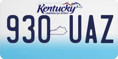 KY license plate 930UAZ