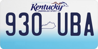 KY license plate 930UBA