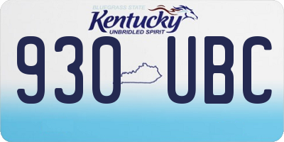 KY license plate 930UBC