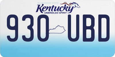 KY license plate 930UBD