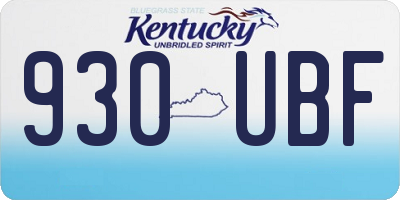 KY license plate 930UBF