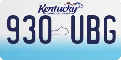 KY license plate 930UBG