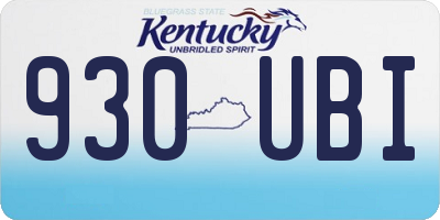 KY license plate 930UBI