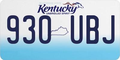 KY license plate 930UBJ