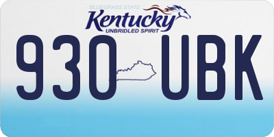 KY license plate 930UBK