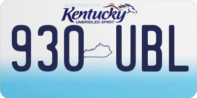 KY license plate 930UBL