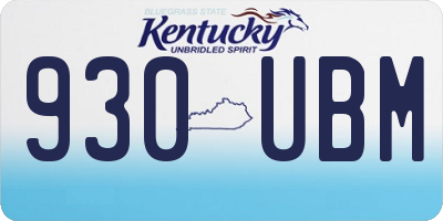 KY license plate 930UBM