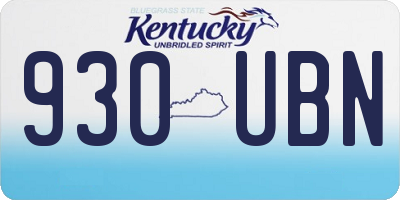 KY license plate 930UBN