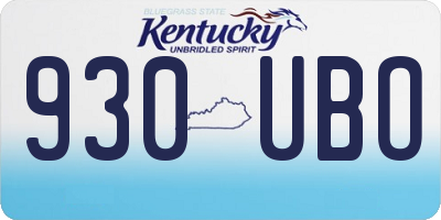 KY license plate 930UBO