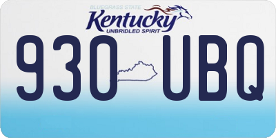 KY license plate 930UBQ