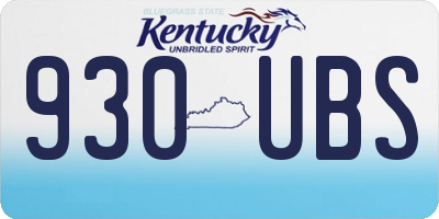 KY license plate 930UBS