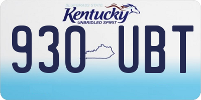 KY license plate 930UBT