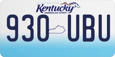KY license plate 930UBU