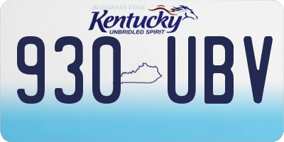 KY license plate 930UBV