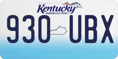 KY license plate 930UBX