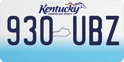 KY license plate 930UBZ