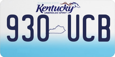 KY license plate 930UCB