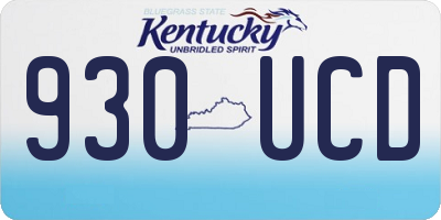 KY license plate 930UCD
