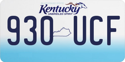 KY license plate 930UCF