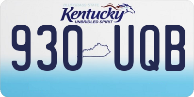 KY license plate 930UQB