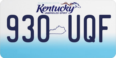 KY license plate 930UQF