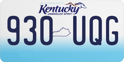 KY license plate 930UQG