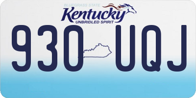 KY license plate 930UQJ
