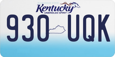 KY license plate 930UQK