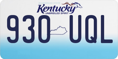 KY license plate 930UQL