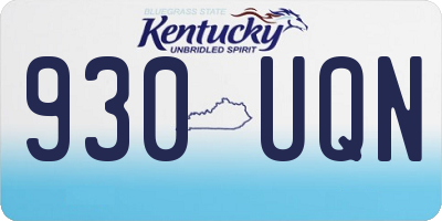 KY license plate 930UQN