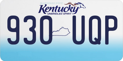 KY license plate 930UQP