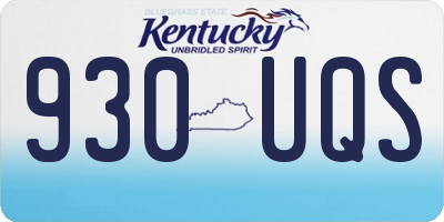 KY license plate 930UQS
