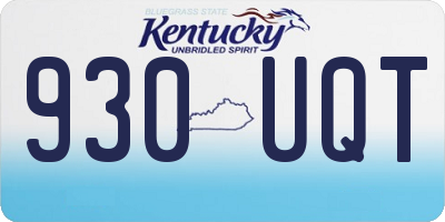 KY license plate 930UQT
