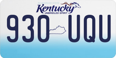 KY license plate 930UQU
