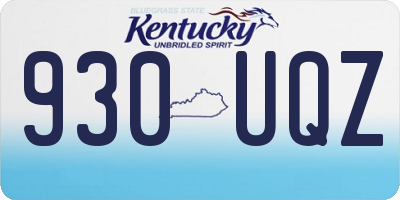 KY license plate 930UQZ