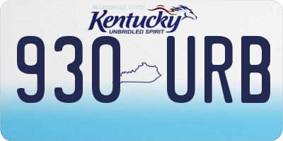 KY license plate 930URB