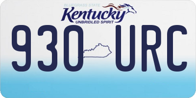 KY license plate 930URC