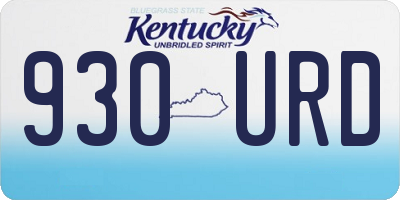 KY license plate 930URD