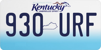 KY license plate 930URF