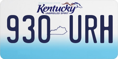 KY license plate 930URH