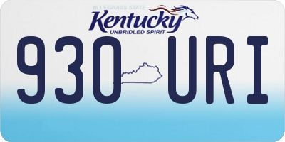 KY license plate 930URI